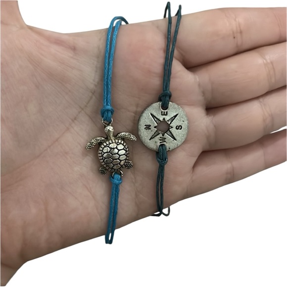 Blue Nautical Ocean Sea Charm Adjustable Anklets/Bracelets - Picture 3 of 4